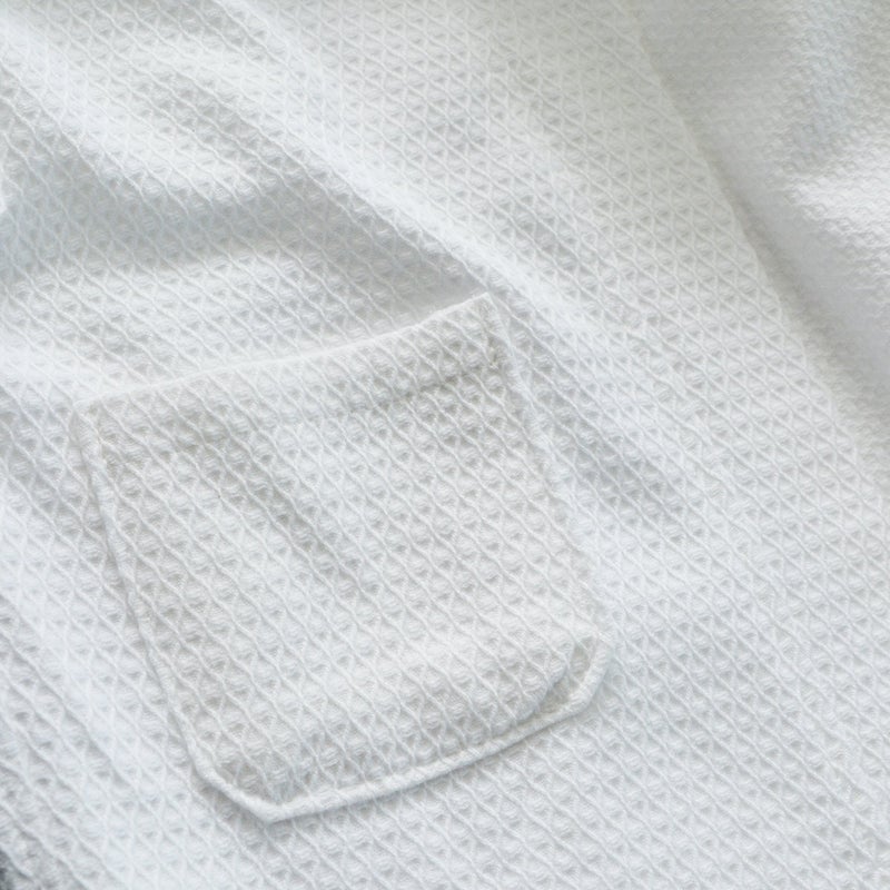 KISBINI 100% Cotton Long Hooded Robes Bathrobe for Kids Children White 8-9T - Image 4